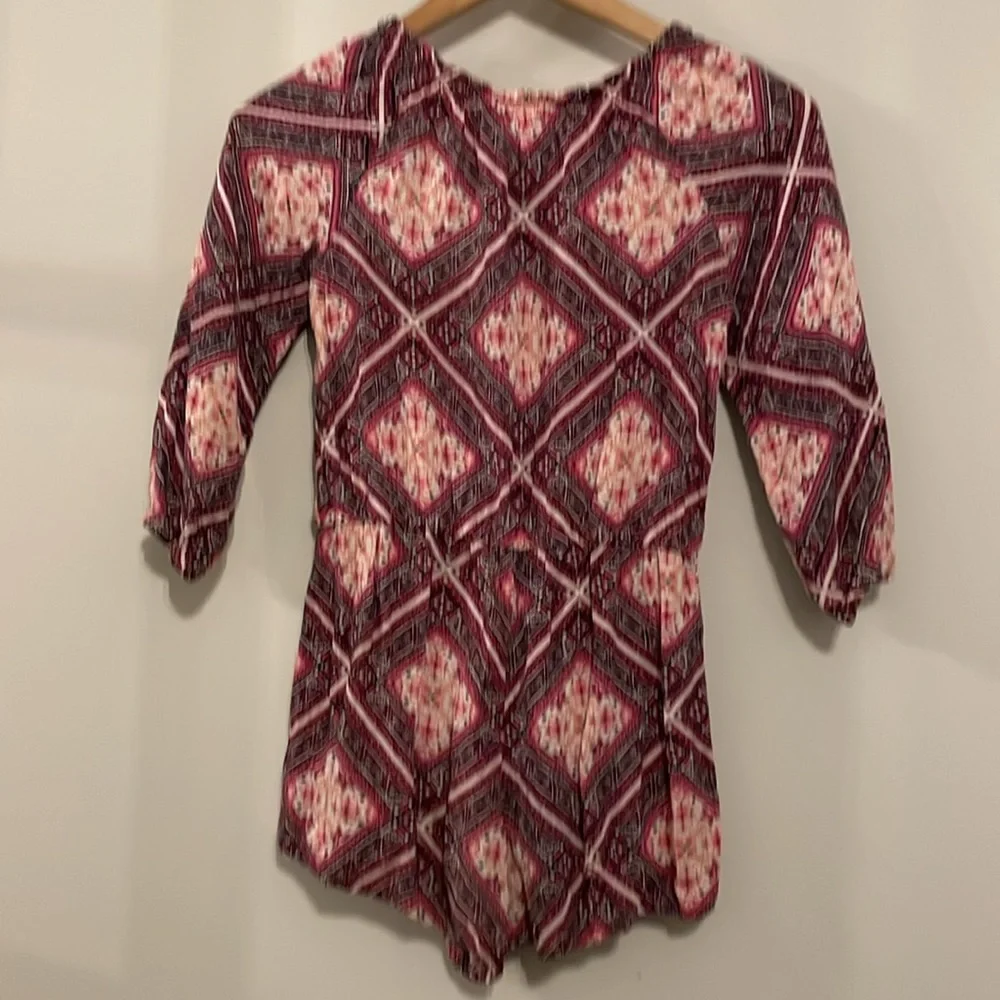 Justice Patterned Romper Sz 14 EUC